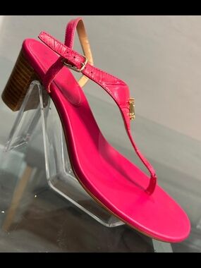 Polo by Ralph Lauren Hot Pink T-Strap Block Heel Sandal